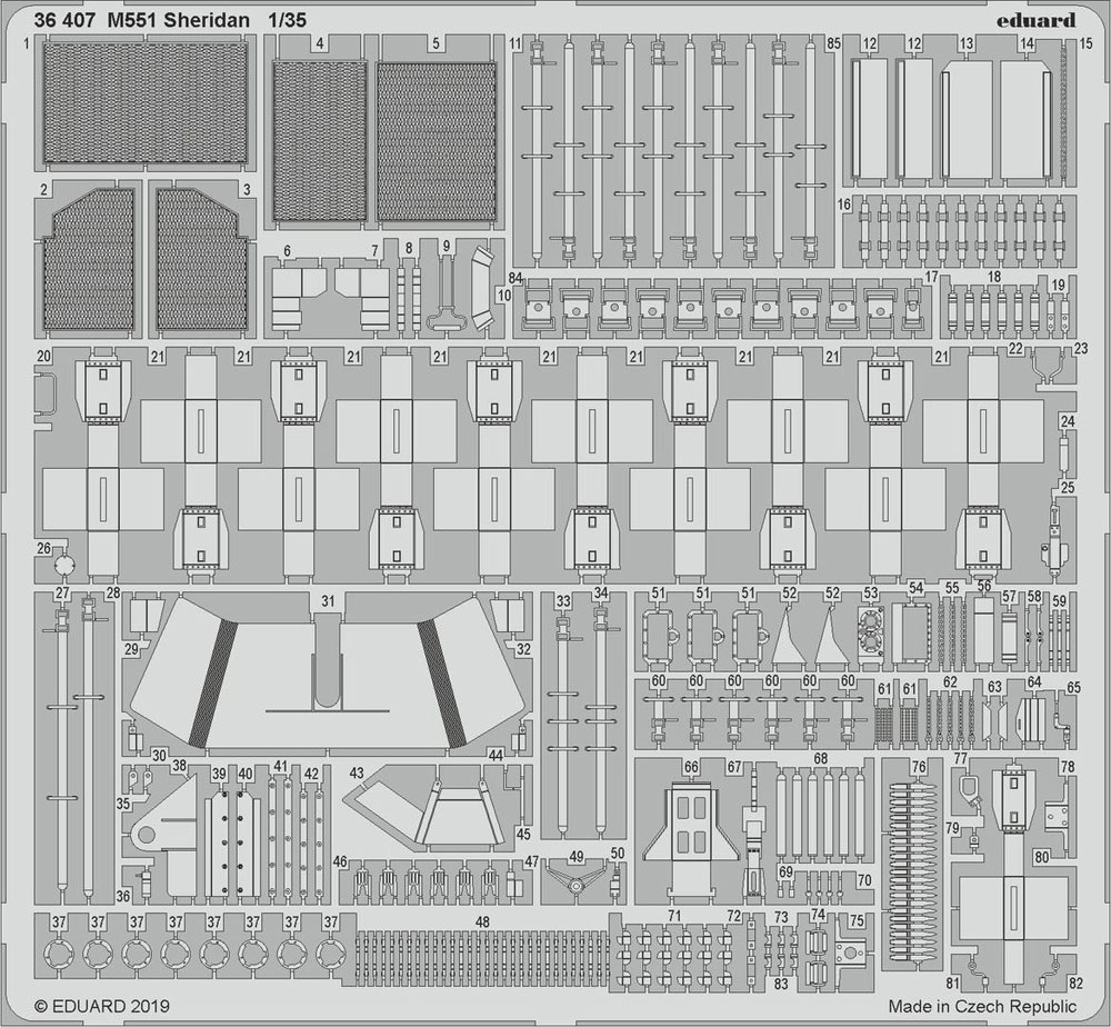 M551 シェリダン ビッグED パーツセット エッチング (エデュアルド 1/35 BIG ED （AFV） No.BIG3595) 商品画像_3