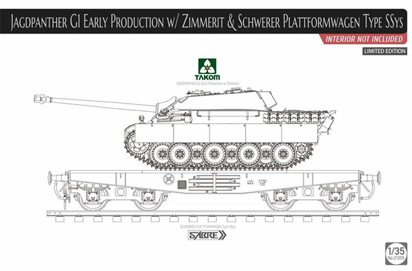 ドイツ 重駆逐戦車 Sd.Kfz.173 ヤークトパンター G1 前期型 w/ツィンメリットコーティング & 重平貨車 Ssys (プラモデル)