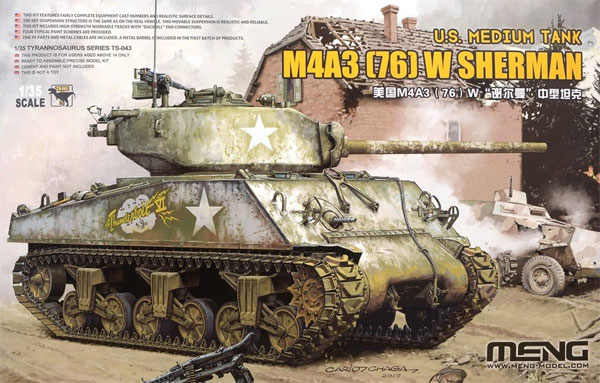 アメリカ中戦車 M4A3(76)W シャーマン プラモデル (MENG-MODEL 1/35 ティラノサウルス シリーズ No.TS-043) 商品画像