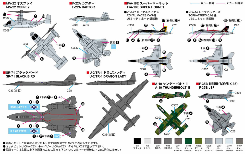 現用 アメリカ軍用機セット 1 プラモデル (ピットロード スカイウェーブ S シリーズ No.S053) 商品画像_1