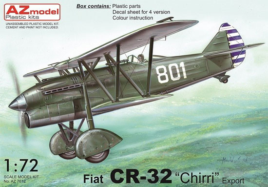 フィアット CR-32 輸出型 プラモデル (AZ model 1/72 エアクラフト プラモデル No.AZ7612) 商品画像