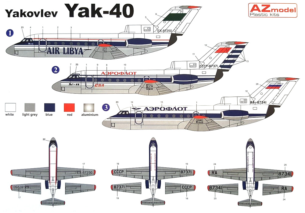 Yak-40 アエロフロート/リビア プラモデル (AZ model 1/144 Airport （エアライナーなど） No.14418) 商品画像_1