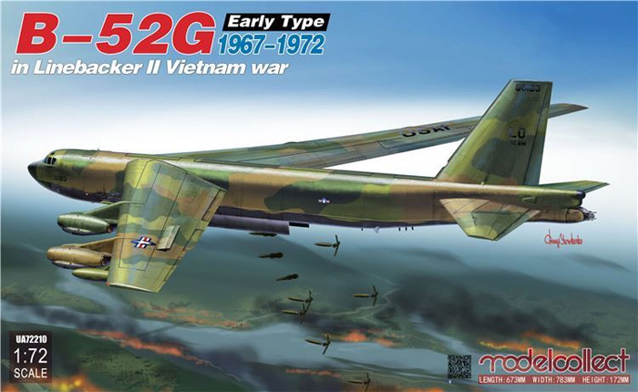 B-52G ストラトフォートレス 前期型 1967-1972年 ラインバッカー2作戦 ベトナム戦争 プラモデル (モデルコレクト 1/72 エアクラフト プラモデル No.UA72210) 商品画像