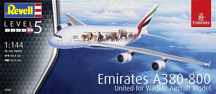 エミレイツ エアバス A380-800 ワイルド ライフ プラモデル (レベル 1/144 旅客機 No.03882) 商品画像
