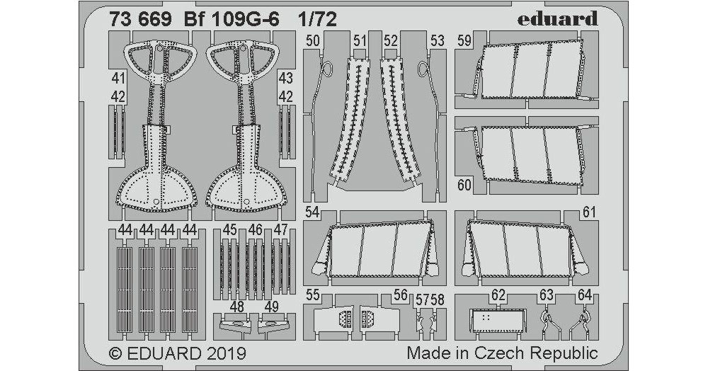 Bf109G-6 エッチングパーツ (タミヤ用) エッチング (エデュアルド 1/72 エアクラフト用 カラーエッチング (73-×) No.73669) 商品画像_2