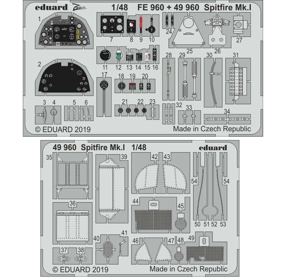 スピットファイア Mk.1 ビッグED パーツセット (タミヤ用) エッチング (エデュアルド 1/48 BIG ED （AIR） No.BIG49224) 商品画像_1