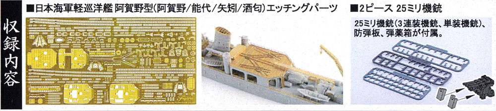 日本海軍 軽巡洋艦 阿賀野型 エッチングパーツ & 2ピース 25ミリ機銃 エッチング (フジミ 1/700 艦船模型用グレードアップパーツ No.特091EX-002) 商品画像_1