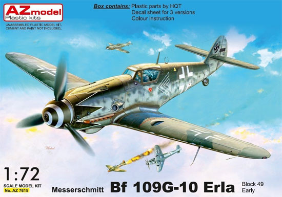 メッサーシュミット Bf109G-10 エルラ工場 初期型 プラモデル (AZ model 1/72 エアクラフト プラモデル No.AZ7615) 商品画像