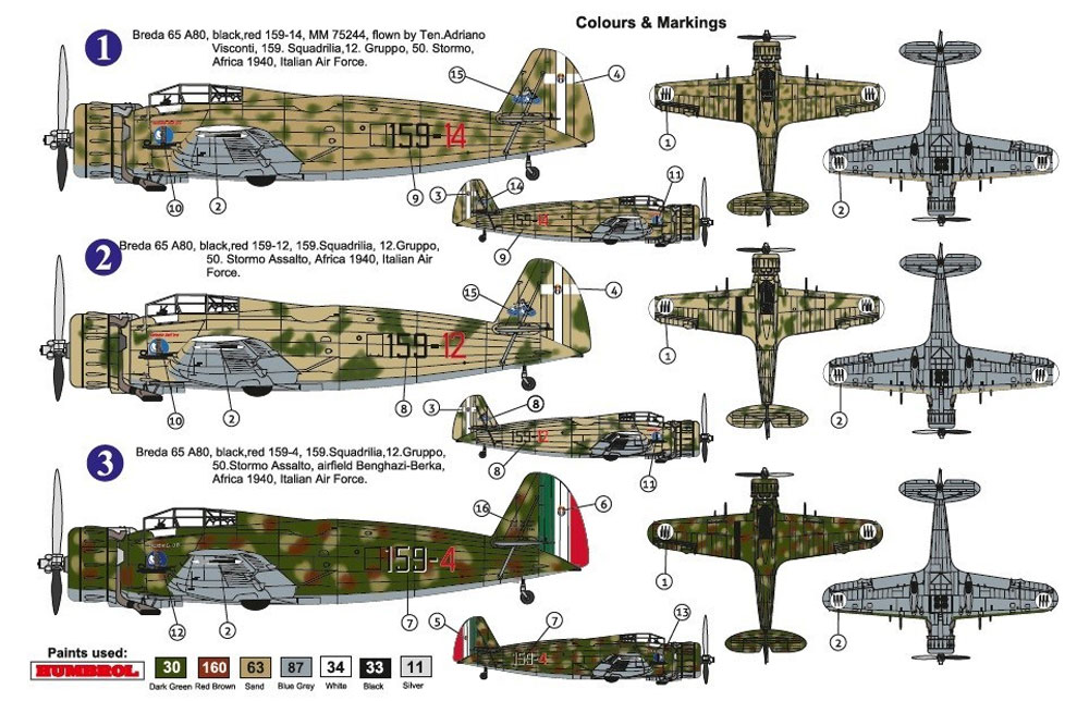 ブレダ Ba-65 A-80 フィアットエンジン搭載機 イタリア軍 プラモデル (AZ model 1/72 エアクラフト プラモデル No.AZ7618) 商品画像_2