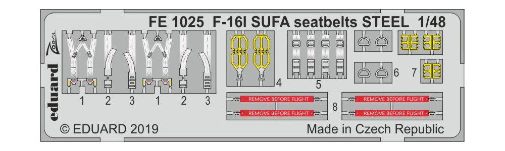 F-16I スーファ シートベルト エッチング (エデュアルド 1/48 エアクラフト カラーエッチング ズーム (FE-×) No.FE1025) 商品画像_1