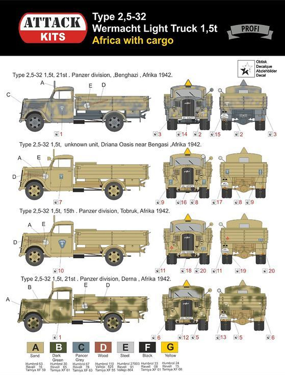ドイツ軍 タイプ 2.5-32 1.5トン トラック アフリカ戦線 プラモデル (アタック 1/72 AFV シリーズ No.72921) 商品画像_2