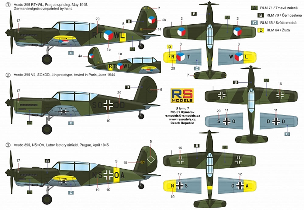 アラド Ar396 高等練習機 プラモデル (RSモデル 1/72 エアクラフト プラモデル No.92231) 商品画像_1