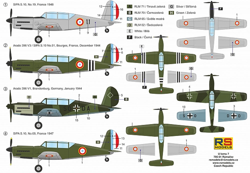 SIPA S.10 / アラド Ar396 プラモデル (RSモデル 1/72 エアクラフト プラモデル No.92233) 商品画像_1