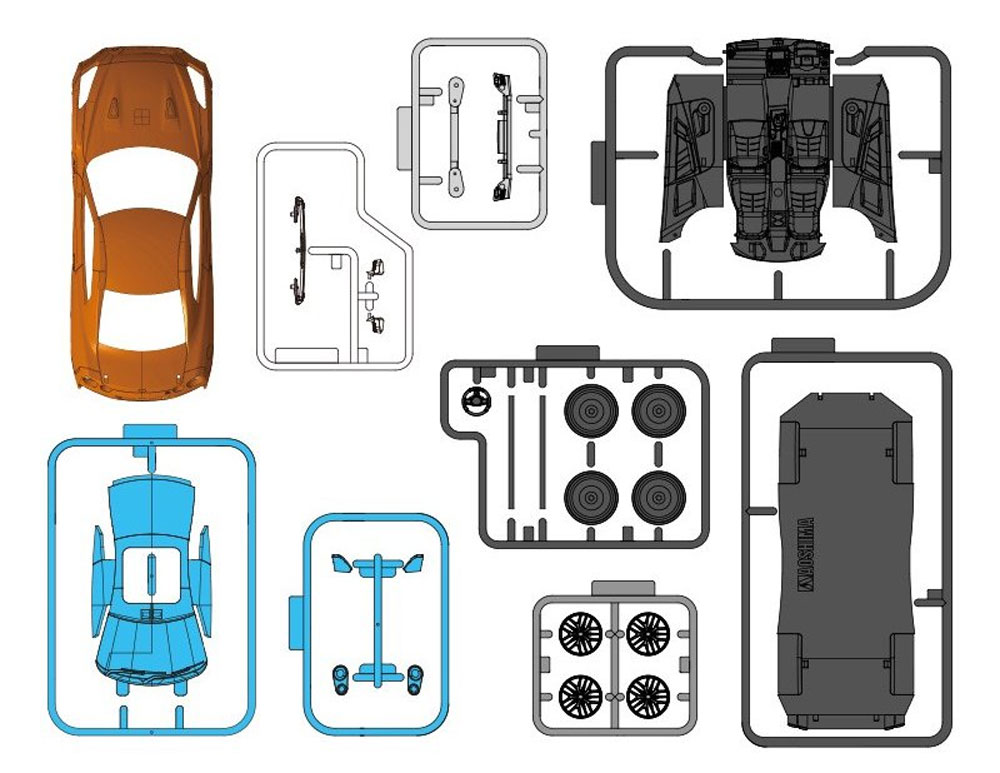 ニッサン GT-R アルティメイトシャイニーオレンジ プラモデル (アオシマ ザ・スナップキット No.007-A) 商品画像_2