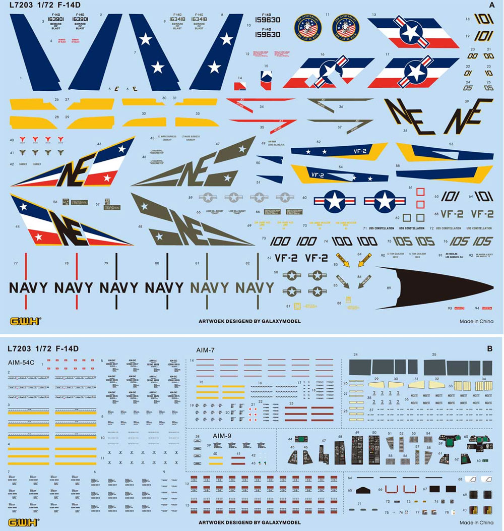 アメリカ海軍 F-14D トムキャット VF-2 バウンティハンターズ プラモデル (グレートウォールホビー 1/72 エアクラフト プラモデル No.L7203) 商品画像_2