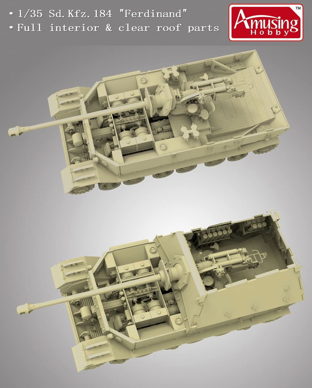 ドイツ 重駆逐戦車 フェルディナント (フルインテリア) & 16ｔ ストラボクレーン プラモデル (アミュージングホビー 1/35 ミリタリー No.35A030) 商品画像_2