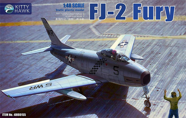 FJ-2 フューリー w/フィギュア プラモデル (キティホーク 1/48 ミリタリーエアクラフト プラモデル No.KH80155) 商品画像