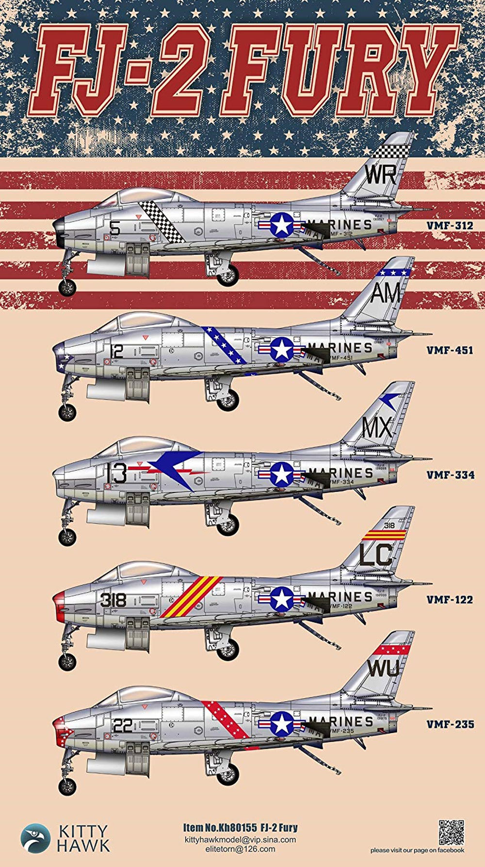 FJ-2 フューリー w/フィギュア プラモデル (キティホーク 1/48 ミリタリー No.KH80155) 商品画像_3