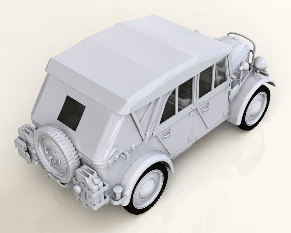 ドイツ le.gl. Pkw Kfz.1 軽四輪駆動乗用車 ソフトトップ プラモデル (ICM 1/35 ミリタリービークル・フィギュア No.35582) 商品画像_2