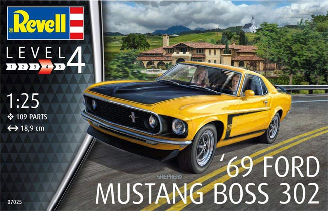 1969 フォード ムスタング Boss 302 プラモデル (レベル カーモデル No.07025) 商品画像