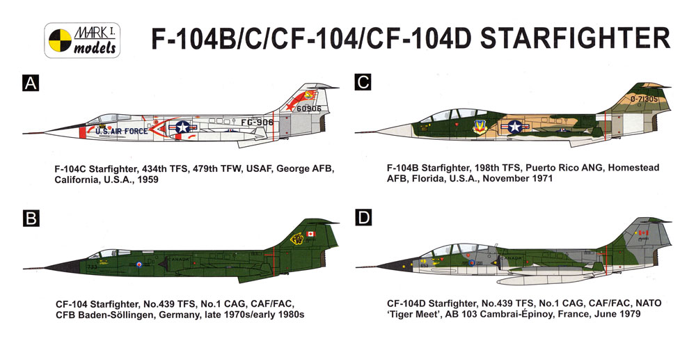 F-104B/C/CF-104/CF-104D アメリカン スターファイター プラモデル (MARK 1 MARK 1 models No.MKM144105) 商品画像_1