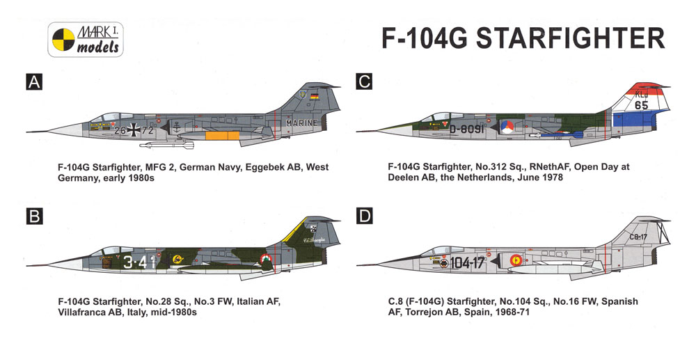 F-104G スターファイター ヨーロッパ プラモデル (MARK 1 MARK 1 models No.MKM144107) 商品画像_1