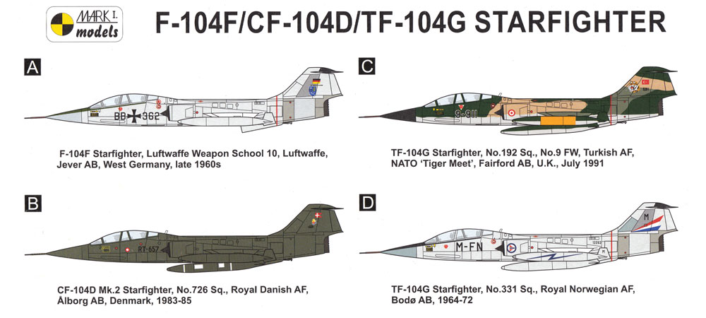 F-104F/CF-104D/TF-104G マッハ 2 トレーナー プラモデル (MARK 1 MARK 1 models No.MKM144108) 商品画像_1