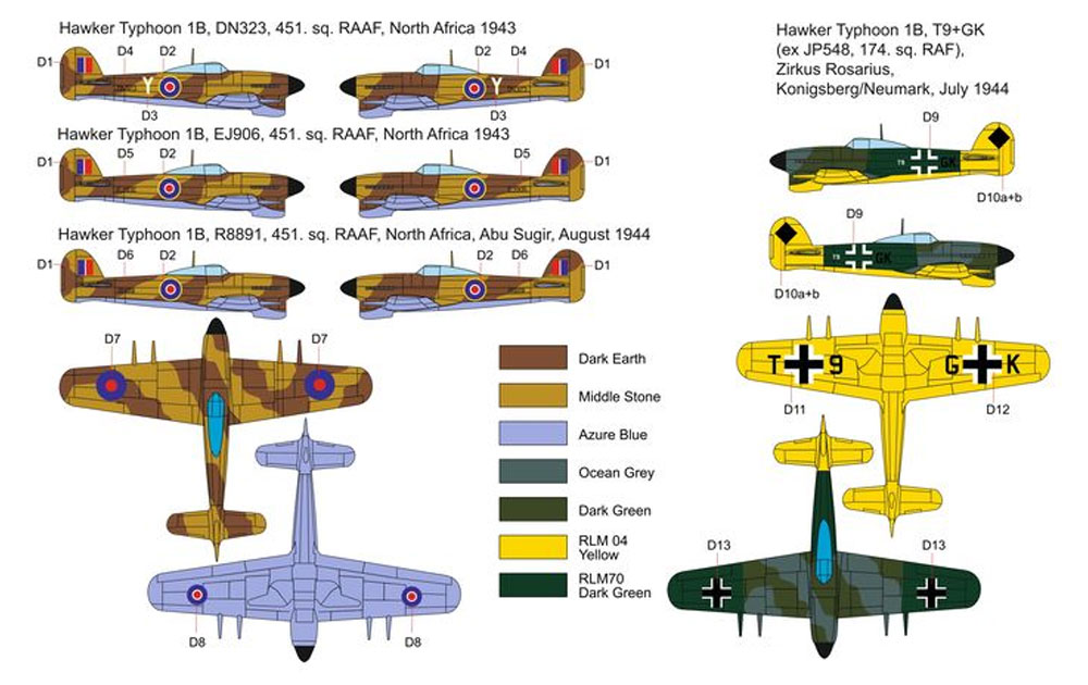 ホーカー タイフーン Mk.1b カードア 砂漠迷彩、ドイツ空軍 トライアル プラモデル (ブレンガン 1/72 Plastic kits No.BRP72039) 商品画像_2