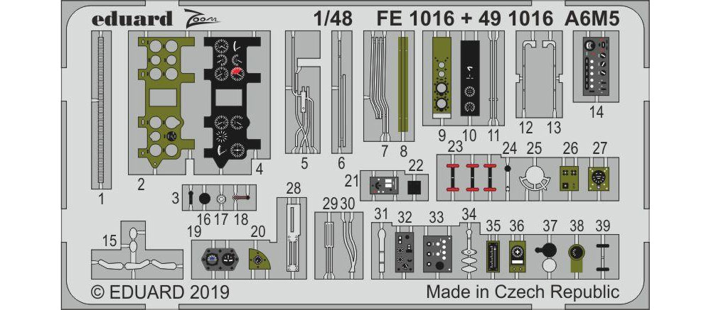 三菱 零式艦上戦闘機 52型 ズーム エッチングパーツ エッチング (エデュアルド 1/48 エアクラフト カラーエッチング ズーム (FE-×) No.FE1016) 商品画像_1