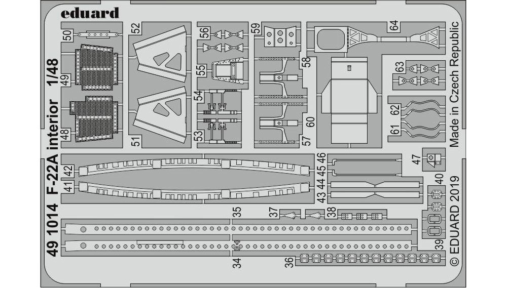 F-22A ラプター インテリア エッチングパーツ エッチング (エデュアルド 1/48 エアクラフト用 カラーエッチング (49-×) No.491014) 商品画像_2