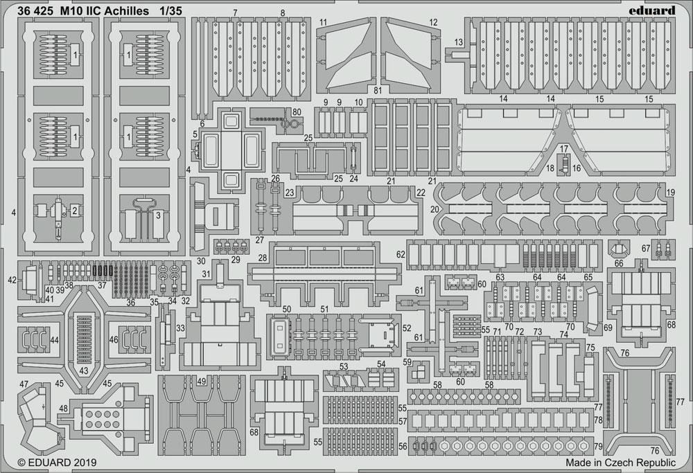 M10 2C アキリーズ エッチングパーツ エッチング (エデュアルド 1/35 AFV用 エッチング （36-×・35-×） No.36425) 商品画像_1