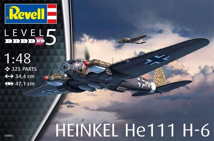 ハインケル He111H-6 プラモデル (レベル 1/48 飛行機モデル No.03863) 商品画像