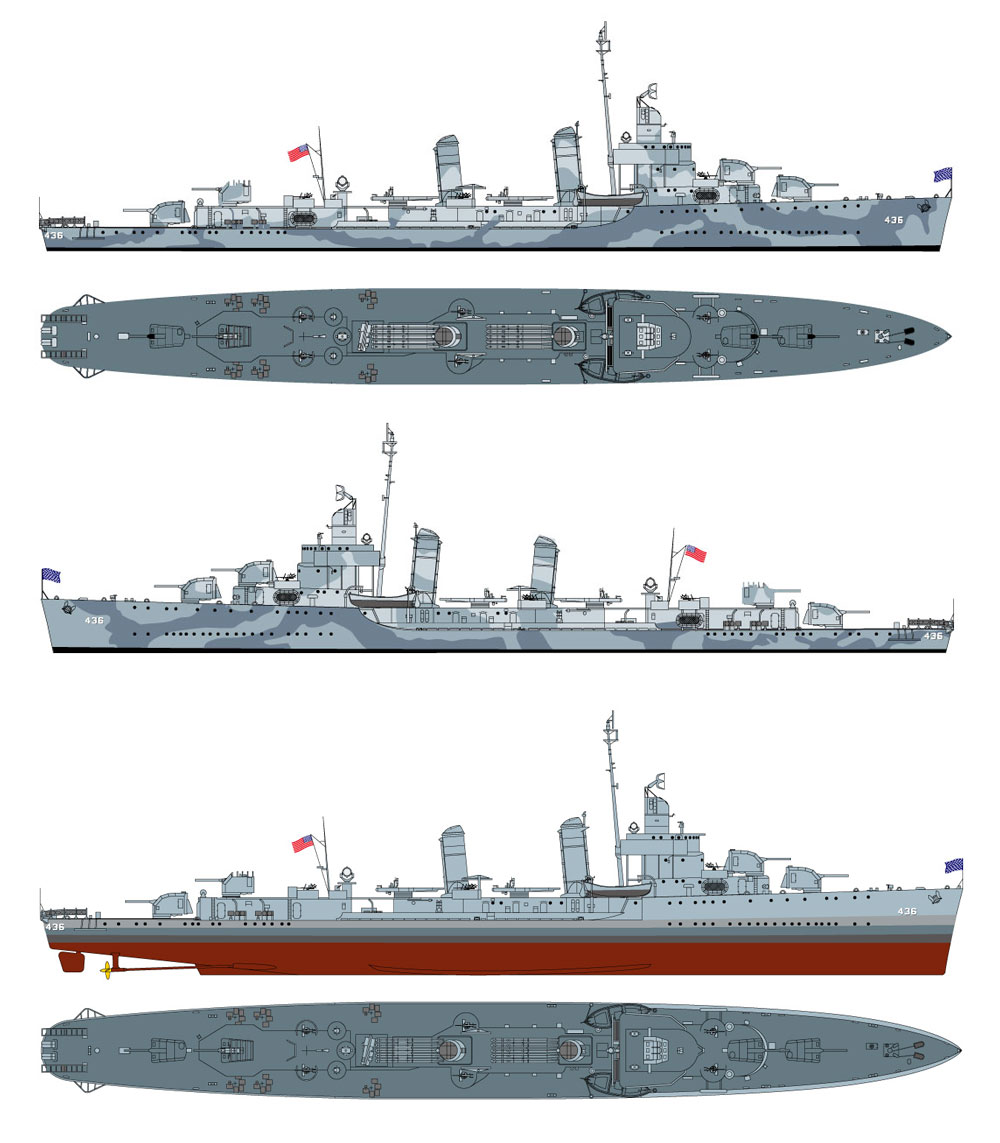 アメリカ海軍 リヴァモア級駆逐艦 DD-436 モンセン プラモデル (ピットロード 1/700 スカイウェーブ W シリーズ No.W214) 商品画像_1