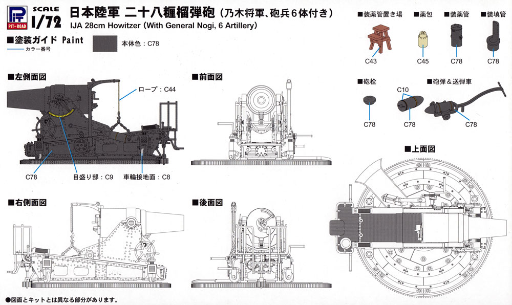 日本陸軍 28糎榴弾砲 乃木将軍、砲兵6体付き プラモデル (ピットロード 1/72 スモールグランドアーマーシリーズ No.SG014) 商品画像_1