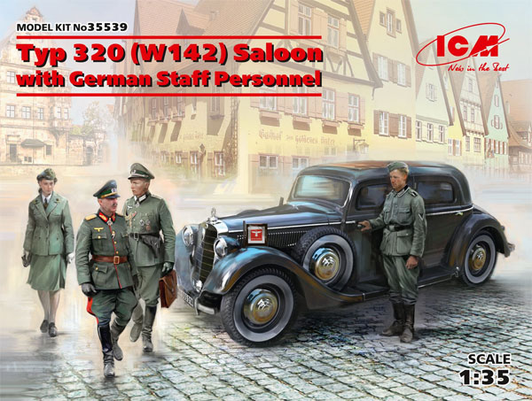 ドイツ Typ320 (W142) スタッフカー w/ドイツ軍スタッフ プラモデル (ICM 1/35 ミリタリービークル・フィギュア No.35539) 商品画像