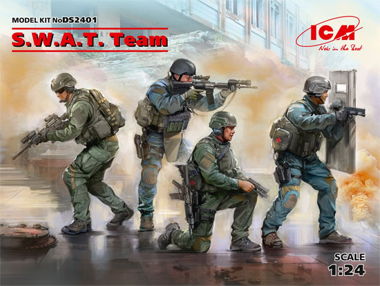 S.W.A.T.チーム プラモデル (ICM 1/24 フィギュア No.DS2401) 商品画像