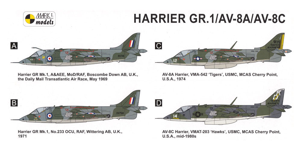 ハリアー GR.1/AV-8A/AV-8C ファーストジェネレーション プラモデル (MARK 1 MARK 1 models No.MKM14486) 商品画像_1