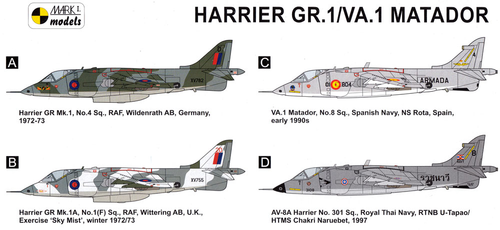 ハリアー GR.1/VA.1 マタドール VTOL/STOL ファイター プラモデル (MARK 1 MARK 1 models No.MKM14487) 商品画像_1