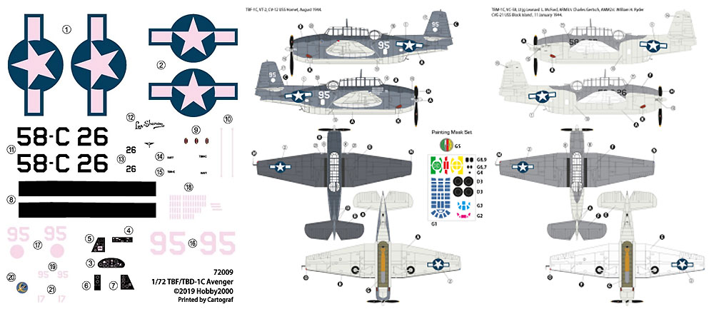 TBF/TBM-1C アベンジャー プラモデル (HOBBY 2000 1/72 モデルキット No.72009) 商品画像_2