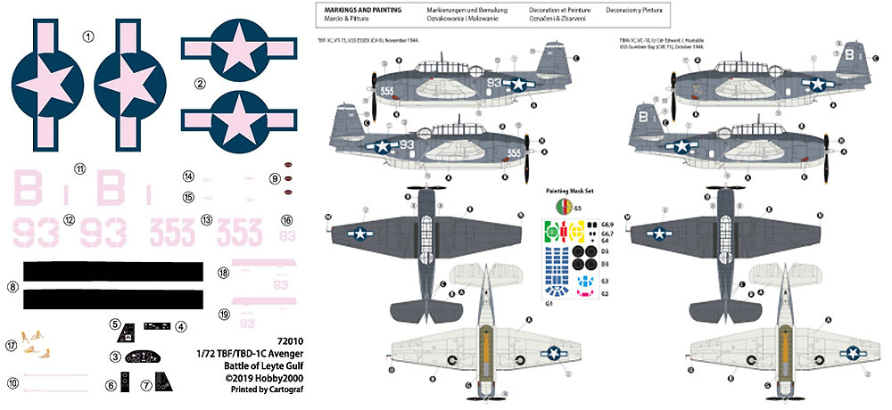 TBF/TBM-1C アベンジャー レイテ沖海戦 プラモデル (HOBBY 2000 1/72 モデルキット No.72010) 商品画像_2