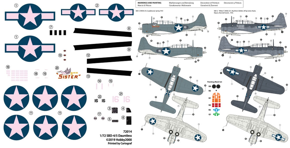 ダグラス SBD-4/5 ドーントレス プラモデル (HOBBY 2000 1/72 モデルキット No.	72014) 商品画像_2