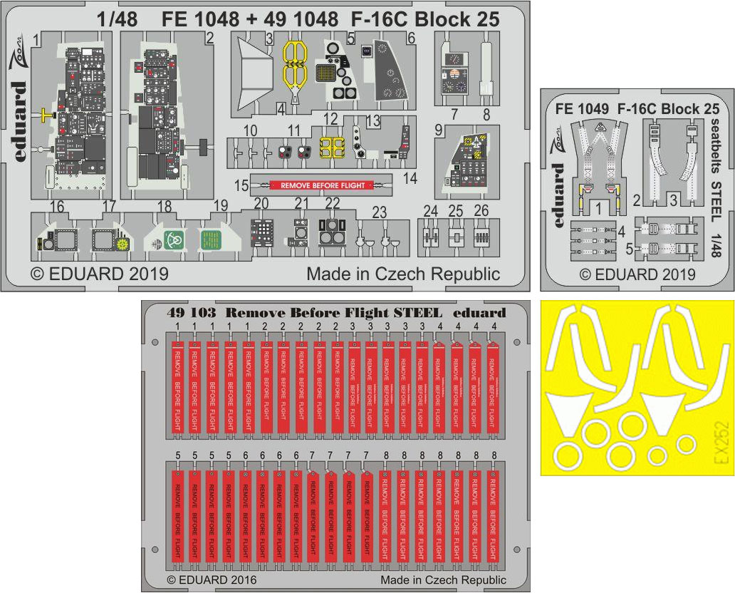 F-16C ブロック25 ビッグED パーツセット (タミヤ用) エッチング (エデュアルド 1/48 BIG ED （AIR） No.BIG49242) 商品画像_1