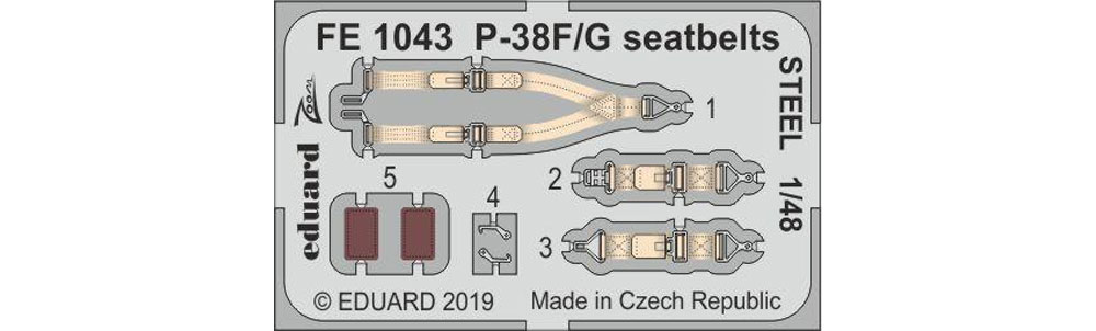 P-38F/G シートベルト （タミヤ用） エッチング (エデュアルド 1/48 エアクラフト カラーエッチング ズーム (FE-×) No.FE1043) 商品画像_1