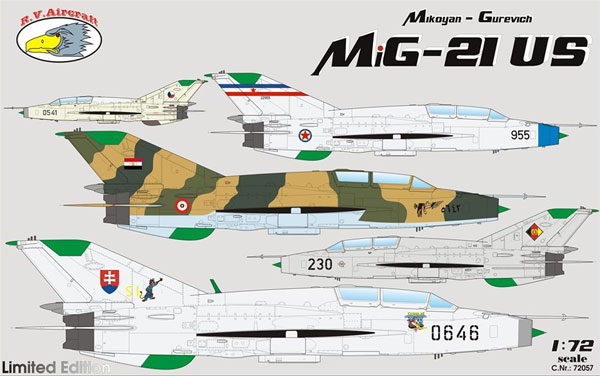 MiG-21US モンゴルB リミテッドエディション プラモデル (R.V.エアクラフト 1/72 エアクラフト プラモデル No.72057) 商品画像