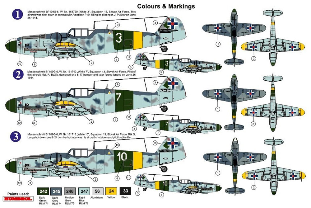 メッサーシュミット Bf109G-6 スロバキア リミテッドエディション プラモデル (AZ model 1/72 エアクラフト プラモデル No.AZ7625) 商品画像_2