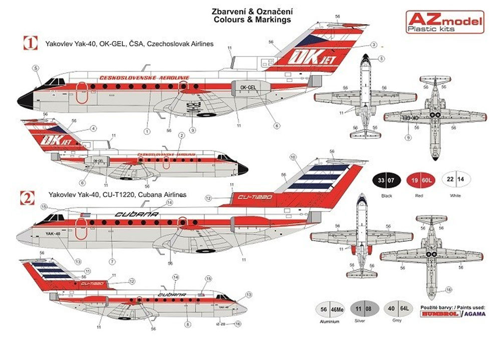 ヤコブレフ Yak-40 旅客機 チェコ航空/クバーナ航空 プラモデル (AZ model 1/144 Airport （エアライナーなど） No.AZ14421) 商品画像_3