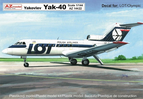 ヤコブレフ Yak-40 旅客機 LOTポーランド航空/オリンピック航空 プラモデル (AZ model 1/144 Airport （エアライナーなど） No.AZ14422) 商品画像