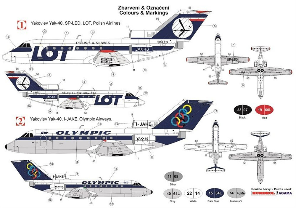 ヤコブレフ Yak-40 旅客機 LOTポーランド航空/オリンピック航空 プラモデル (AZ model 1/144 Airport （エアライナーなど） No.AZ14422) 商品画像_2