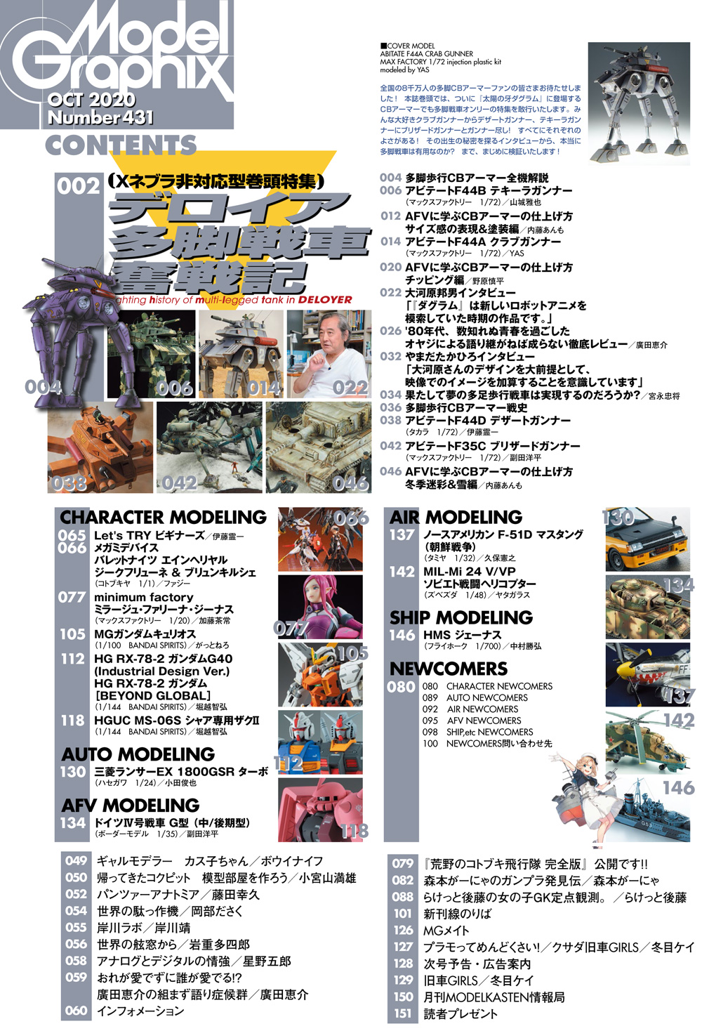 モデルグラフィックス 2020年10月号 雑誌 (大日本絵画 月刊 モデルグラフィックス No.431) 商品画像_1