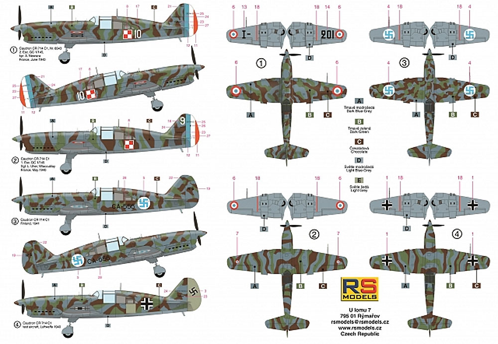 コードロン Cr.714 1940年 フランス プラモデル (RSモデル 1/72 エアクラフト プラモデル No.92242) 商品画像_1